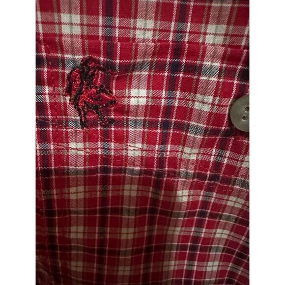 NWT Mens Wrangler PBR Size L XL Red Buffalo Plaid S/S Professional Bull Riders - Picture 7 of 8